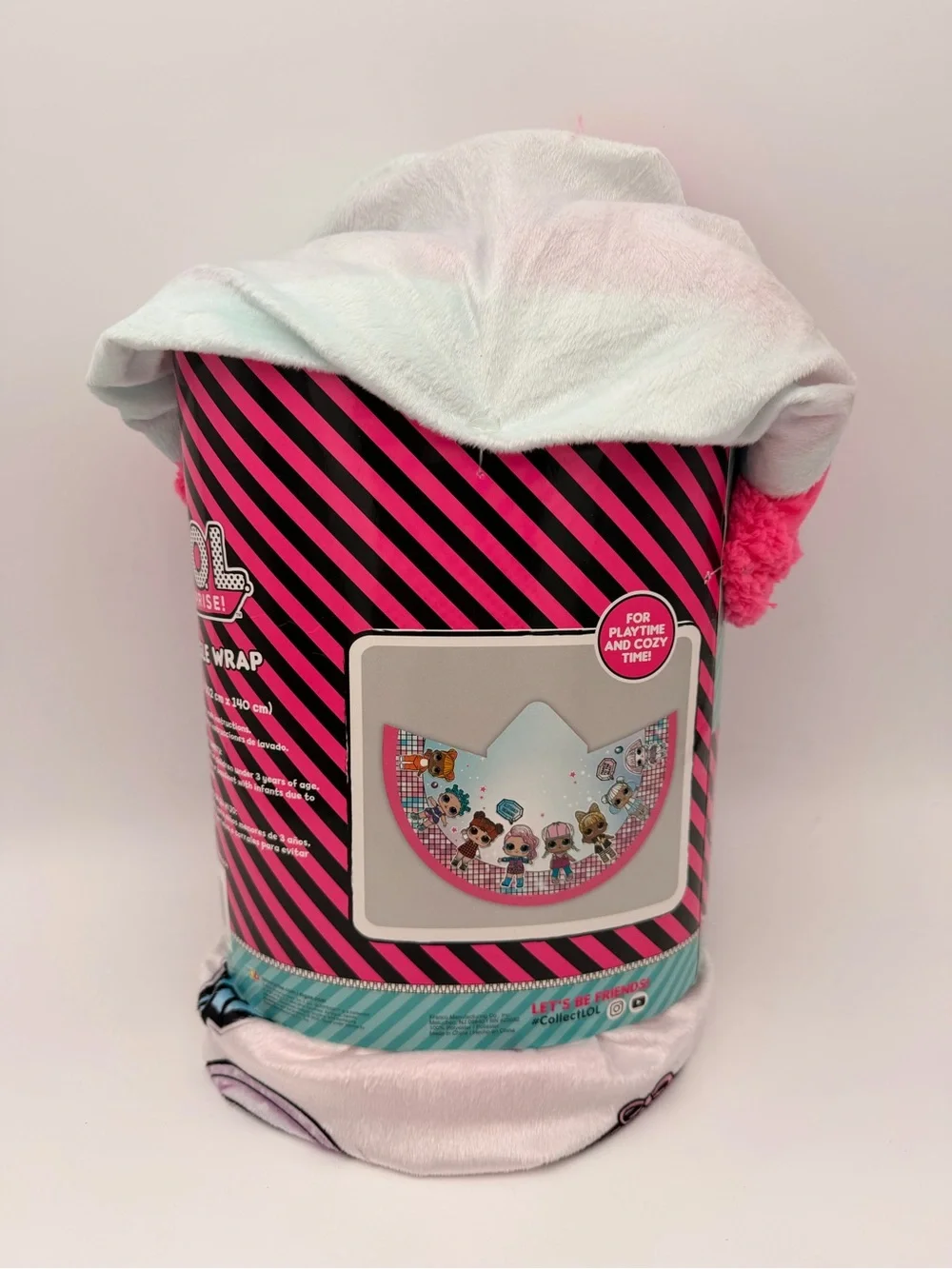 L.O.L. Surprise! Pink and Blue Hooded Cozy Wrap 40” x 55”